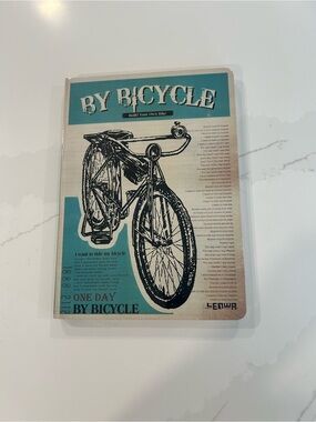 "By Bicycle" Teal and Black Notebook
